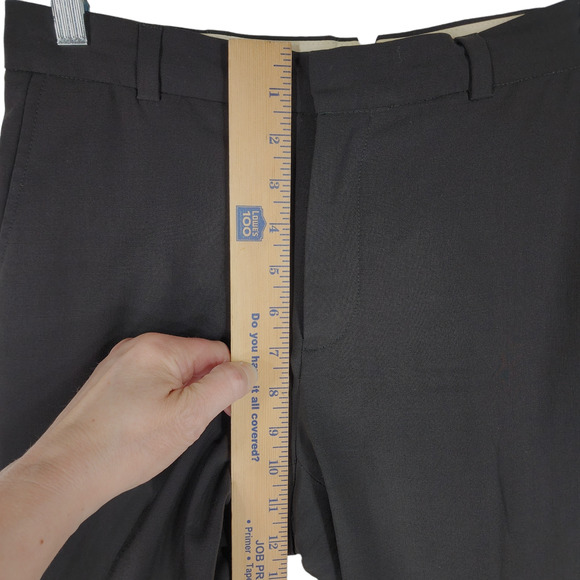 Banana Republic Trouser sz 6 Women Black Stretch Wool Lined 29x31 High Waist Y2K - Picture 10 of 11